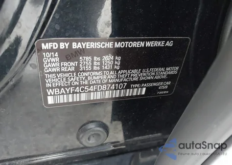 2015 BMW 740Li xDrive z USA, uszkodzony, nr VIN WBAYF4C54FD874107